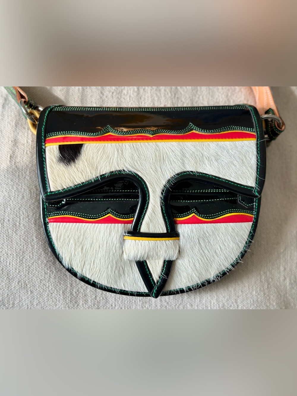 VTG Handcrafted Columbian Leather & Fur Carriel Bag | Luis J. Osorio | Jericó